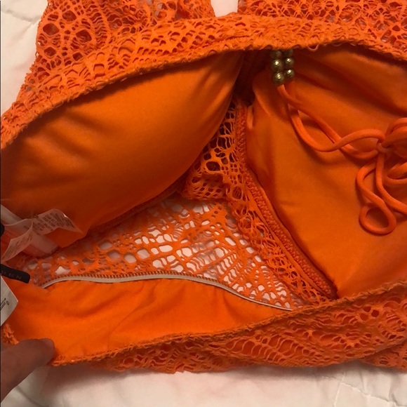 NWT $130 RALPH LAUREN TANKINI CROCHET ORANGE🍊L🍊 - Picture 8 of 8